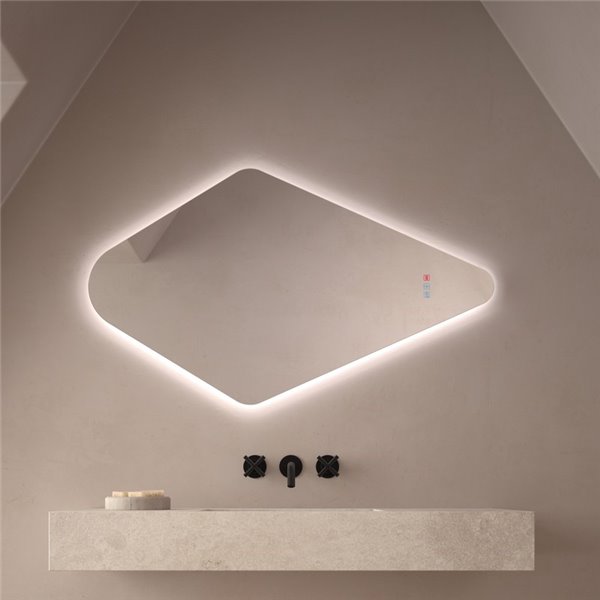 Miroir rétroéclairé LED Triple Touch MUDEJAR avec plusieurs positions, CCT 3000K-4500K-6000K et antibuée IP44