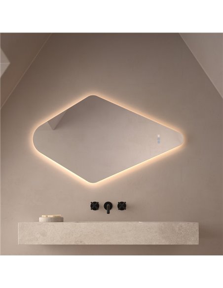 Miroir rétroéclairé LED Triple Touch MUDEJAR avec plusieurs positions, CCT 3000K-4500K-6000K et antibuée IP44