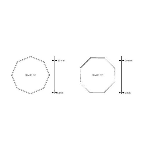 Miroir de salle de bain polygonal non éclairé DALMACIA