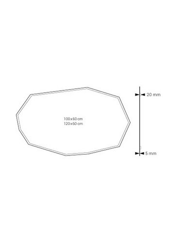 Miroir non éclairé KUK, forme polygonale, différentes tailles