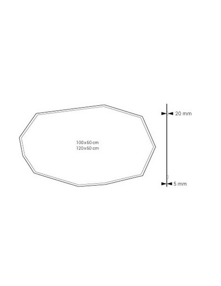 Miroir non éclairé KUK, forme polygonale, différentes tailles