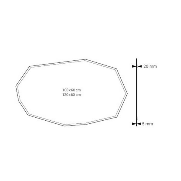 Miroir non éclairé KUK, forme polygonale, différentes tailles