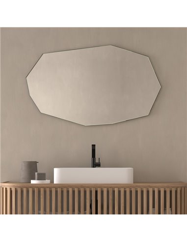 Miroir non éclairé KUK, forme polygonale, différentes tailles