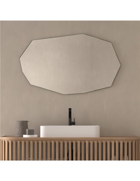 Miroir non éclairé KUK, forme polygonale, différentes tailles