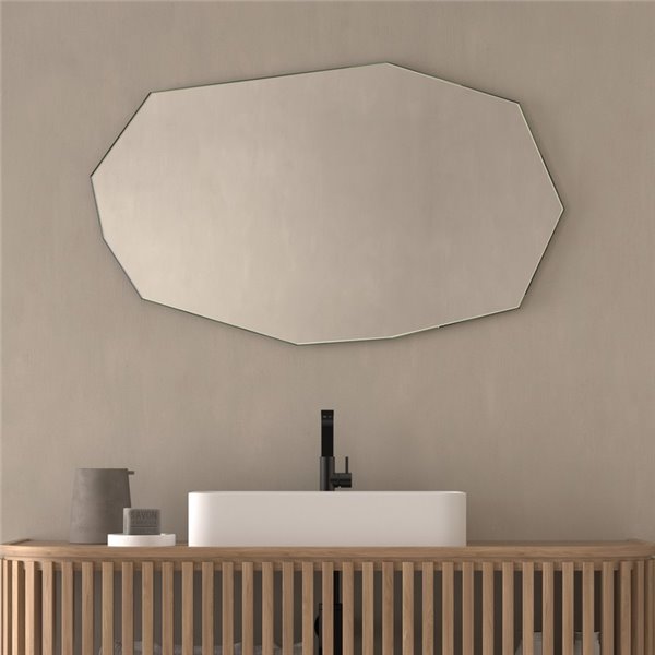 Miroir non éclairé KUK, forme polygonale, différentes tailles
