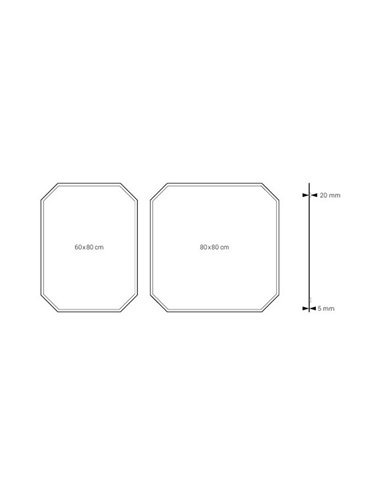 Miroir de salle de bain non éclairé SUKUR, différentes tailles, forme polygonale