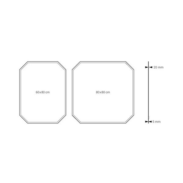 Miroir de salle de bain non éclairé SUKUR, différentes tailles, forme polygonale