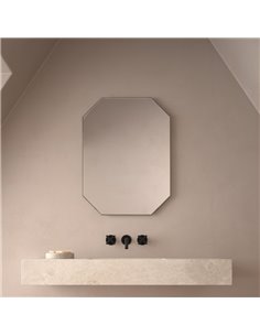 Miroir de salle de bain non éclairé SUKUR, différentes tailles, forme polygonale