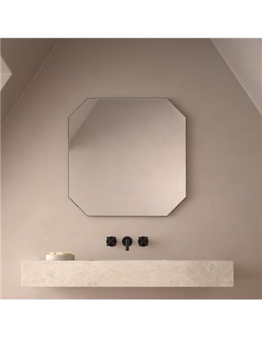 Miroir de salle de bain non éclairé SUKUR, différentes tailles, forme polygonale