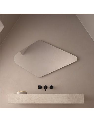 Miroir de salle de bain non éclairé CORNWALL forme polygonale 70x120cm