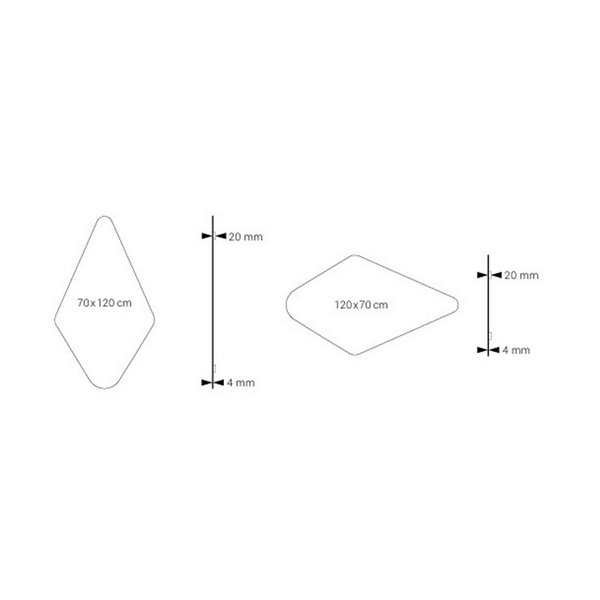 Miroir de salle de bain non éclairé CORNWALL forme polygonale 70x120cm