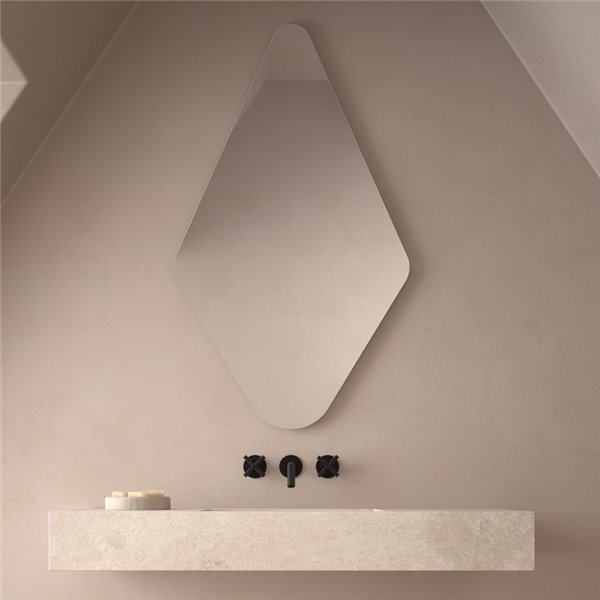 Miroir de salle de bain non éclairé CORNWALL forme polygonale 70x120cm