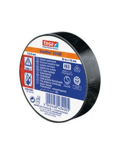 Cinta Aislante Homologada Negra 19mm x 20m Tesa Professional 53988