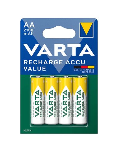 Batería AA Recargable 2100mAh Rechargue Accu Value LR06 4 Unidades