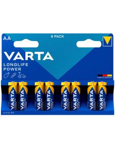 Piles alcalines VARTA Longlife Power AA LR06, paquet de 8 unités