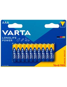 Pilas Alcalinas VARTA Longlife Power AAA LR03 Pack 20 uds (14+6)