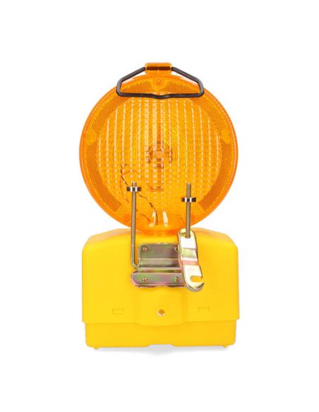 Trasera Baliza de Señalización LED para Obras con Sensor Crepuscular y 3 Modos de Fijación