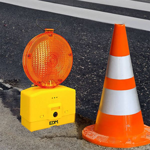 Ambiente Baliza de Señalización LED para Obras con Sensor Crepuscular y 3 Modos de Fijación