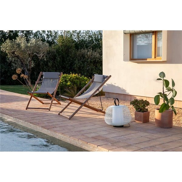 Luminária externa portátil NARA bege IP65 para terraços, com cabo, E27 (não incl.)