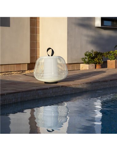 Luminária externa portátil NARA bege IP65 para terraços, com cabo, E27 (não incl.)