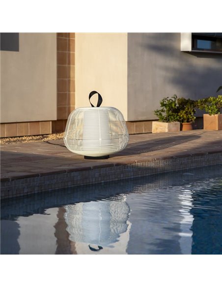 Luminária externa portátil NARA bege IP65 para terraços, com cabo, E27 (não incl.)