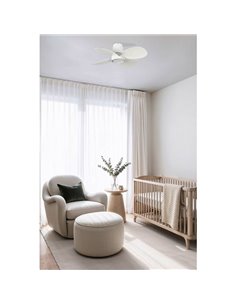 Ventilador de techo LED KLOVER S control inteligente TUYA, 18W blanco Ø800mm con luz CCT 2