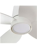 Ventilador LED de techo LED KLOVER S blanco 18W, Ø800mm con mando y luz CCT regulable, 4 palas