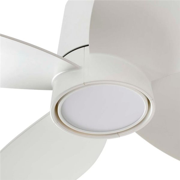 Ventilador LED de techo LED KLOVER S blanco 18W, Ø800mm con mando y luz CCT regulable, 4 palas