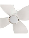 Ventilador LED de techo LED KLOVER S blanco 18W, Ø800mm con mando y luz CCT regulable, 4 palas