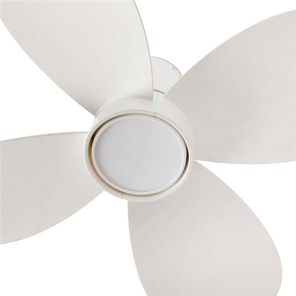 Ventilador LED de techo LED KLOVER S blanco 18W, Ø800mm con mando y luz CCT regulable, 4 palas