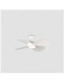 Ventilateur blanc, 18 W, Ø 800 mm, avec télécommande et lumière CCT dimmable, 4 pales