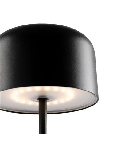 Lámpara LED portátil exterior MAVIS negra, 2W 2700K, 20cm alto