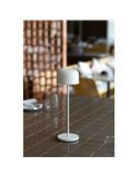Lámpara LED minimalista portátil blanca MAVIS, 20cm alto, exterior 2W 2700K