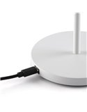 Lámpara LED minimalista portátil blanca MAVIS, 20cm alto, exterior 2W 2700K