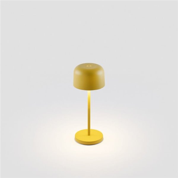 Lámpara minimalista LED exterior amarilla MAVIS, 20cm alto, portátil 2W 2700K