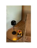 Sobremesa LED portátil negra MAVIS, 36cm alto, exterior 3W 2700K
