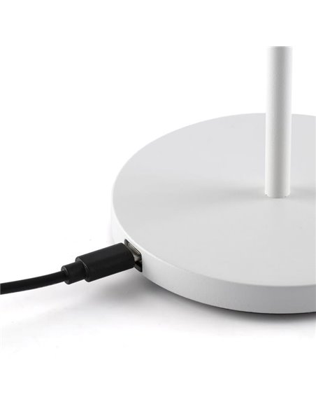 Lámpara exterior blanca MAVIS portátil, 36cm alto LED, 3W 2700K