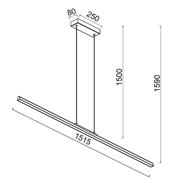 Plafonnier suspendu LED extra long,...