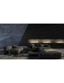 Salon avec lampadaire design LED Cicenza dimmable avec interrupteur