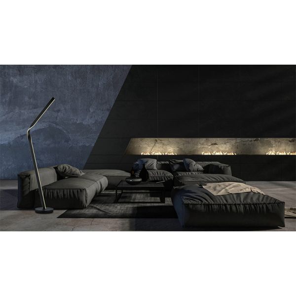 Salon avec lampadaire design LED Cicenza dimmable avec interrupteur