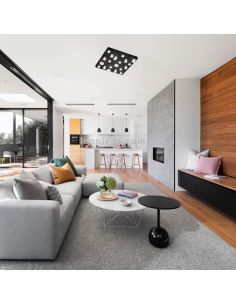 Luminária de teto LED CIVETO com 20 lâmpadas, 20 x 3 W, de intensidade luminosa a quente, 2000 K-4000 K, preta 2