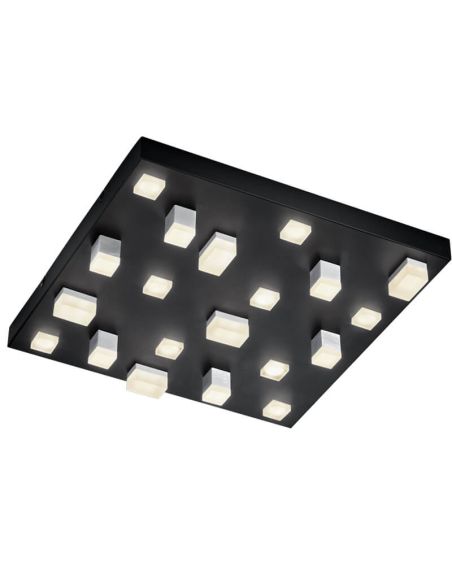 Luminária de teto LED CIVETO com 20 lâmpadas, 20 x 3 W, de intensidade luminosa a quente, 2000 K-4000 K, preta