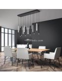 Ambiente Lámpara de Techo LED CIVETO 12 Luces 3,5W Dim To Warm Negra 110cm