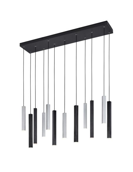 Lámpara de Techo LED CIVETO 12 Luces 3,5W Dim To Warm Negra 110cm