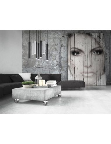 Plafonnier LED carré CIVETO 9 lumières 3,5 W Dim to Warm Noir 35 cm