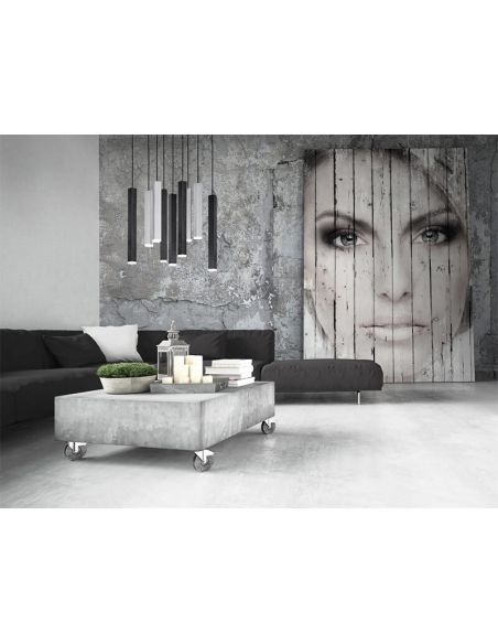 Plafonnier LED carré CIVETO 9 lumières 3,5 W Dim to Warm Noir 35 cm