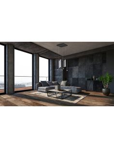 Plafonnier LED carré CIVETO 9 lumières 3,5 W Dim to Warm Noir 35 cm 2