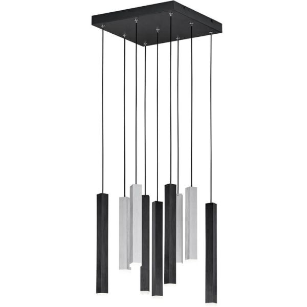 Lámpara de Techo LED Cuadrada CIVETO 9 Luces 3,5W Dim To Warm Negra 35cm