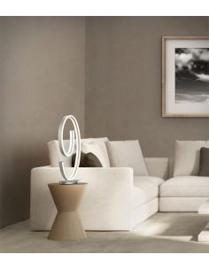 Lampe de table LED à intensité variable CIOLA, nickel mat, 21 W, intensité variable pour une lumière chaude 2