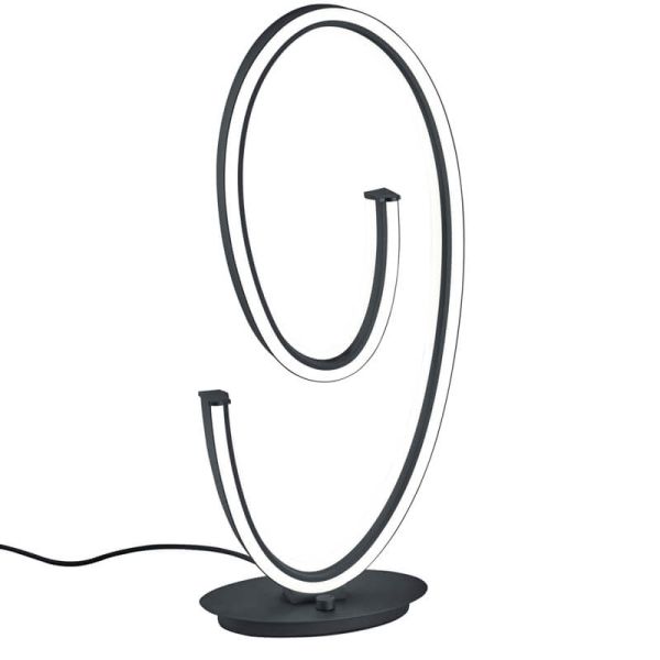 Lampe de table LED noire CIOLA 21 W à intensité variable, intensité variable jusqu'à la chaleur, cinq couleurs